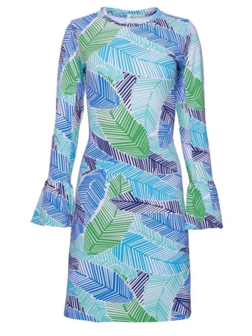 Ibkul Marley Print Bell Sleeve Dress